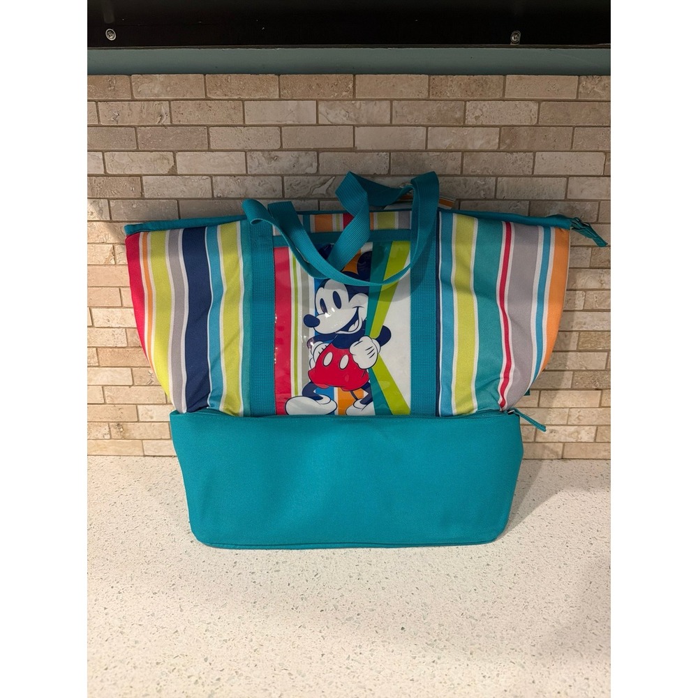 Disney Mickey Mouse Cooler Tote Bag Teal NWT